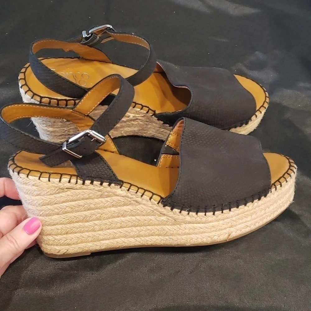 Franco Sarto Takara Espadrille wedge sandal in black